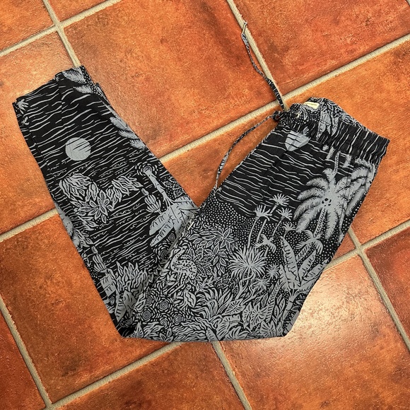 Desmond & Dempsey x H&M Soft Linen Tropical Joggers Size 0 - Picture 1 of 8
